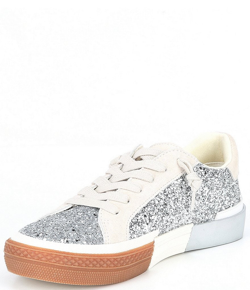 Kurt Geiger London Lexi Eagle Glitter Leather Lace-Up Sneakers