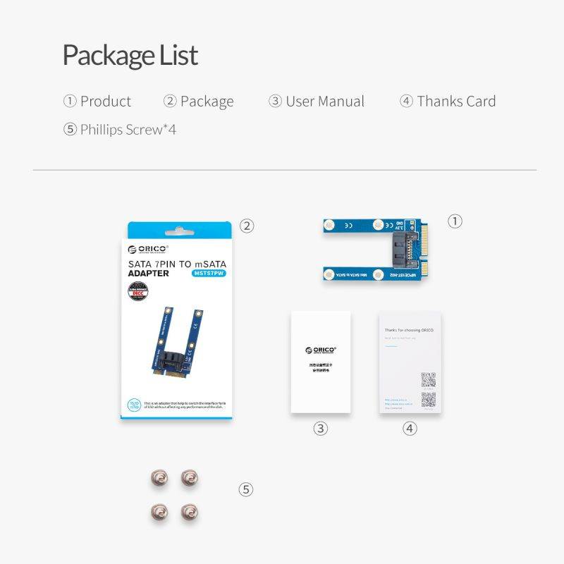 ORICO SATA to M.2 NGFF Adapter SATA 7PIN to M.2 SSD Solid State Hard Drive Adapter 22X40 Size Support SATA3 Protocol