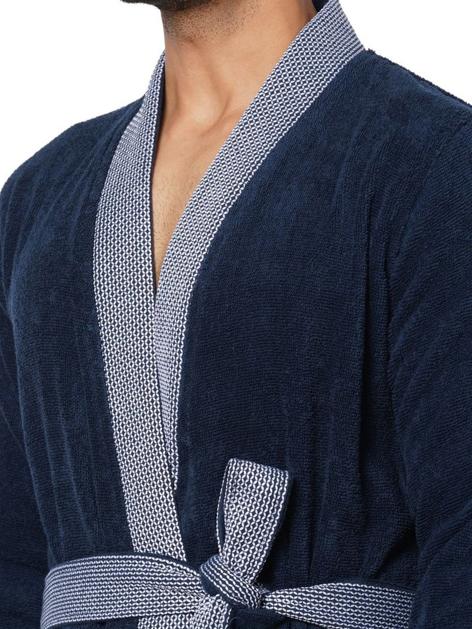 Spaces Hygro Solid Dark Blue Cotton Bathrobes