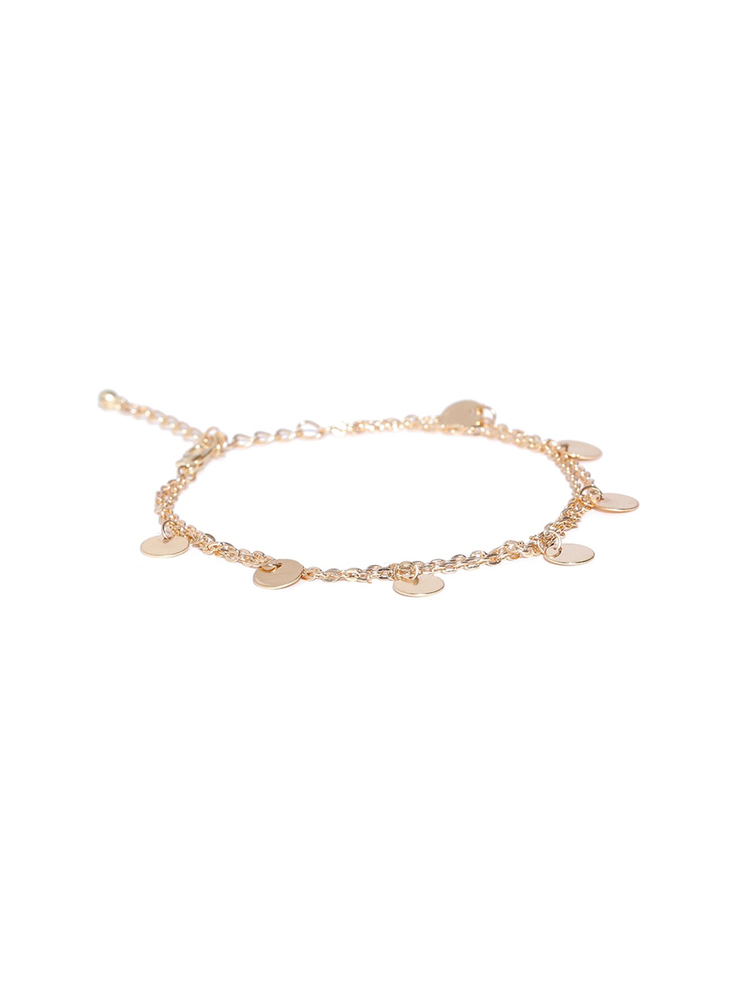 OOMPH Gold-Tone Multi Layer Charm Fashion Stylish Latest Anklet for Women