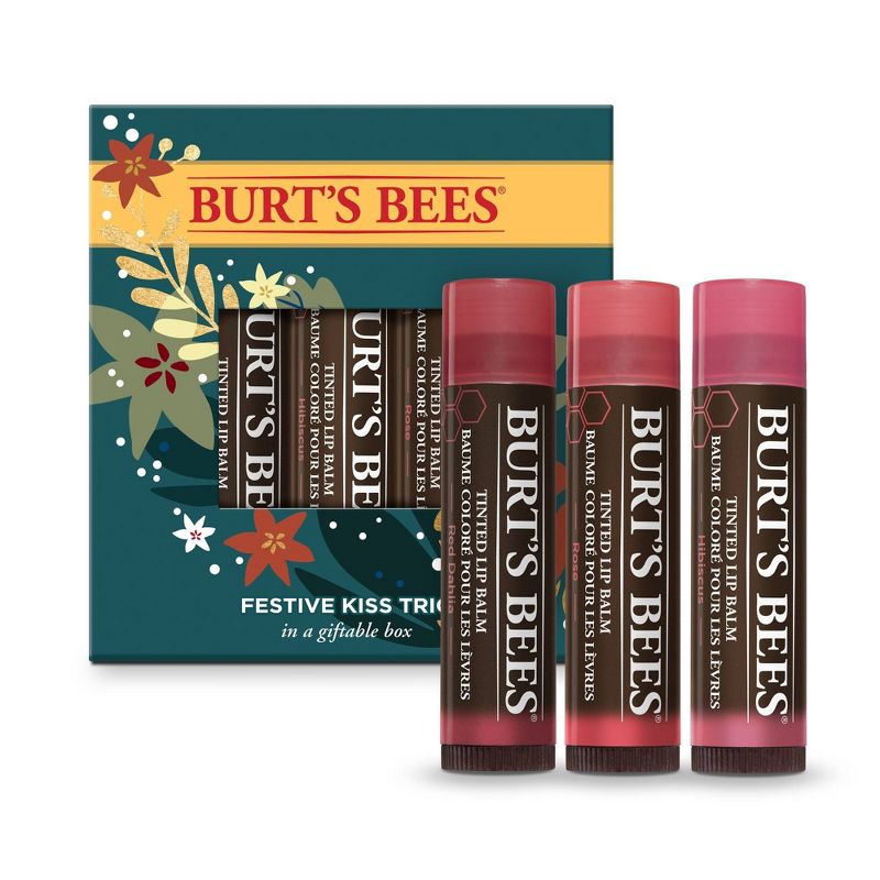 Burt's Bees Festive Kiss Trio Gift Set - 3ct/0.15oz each