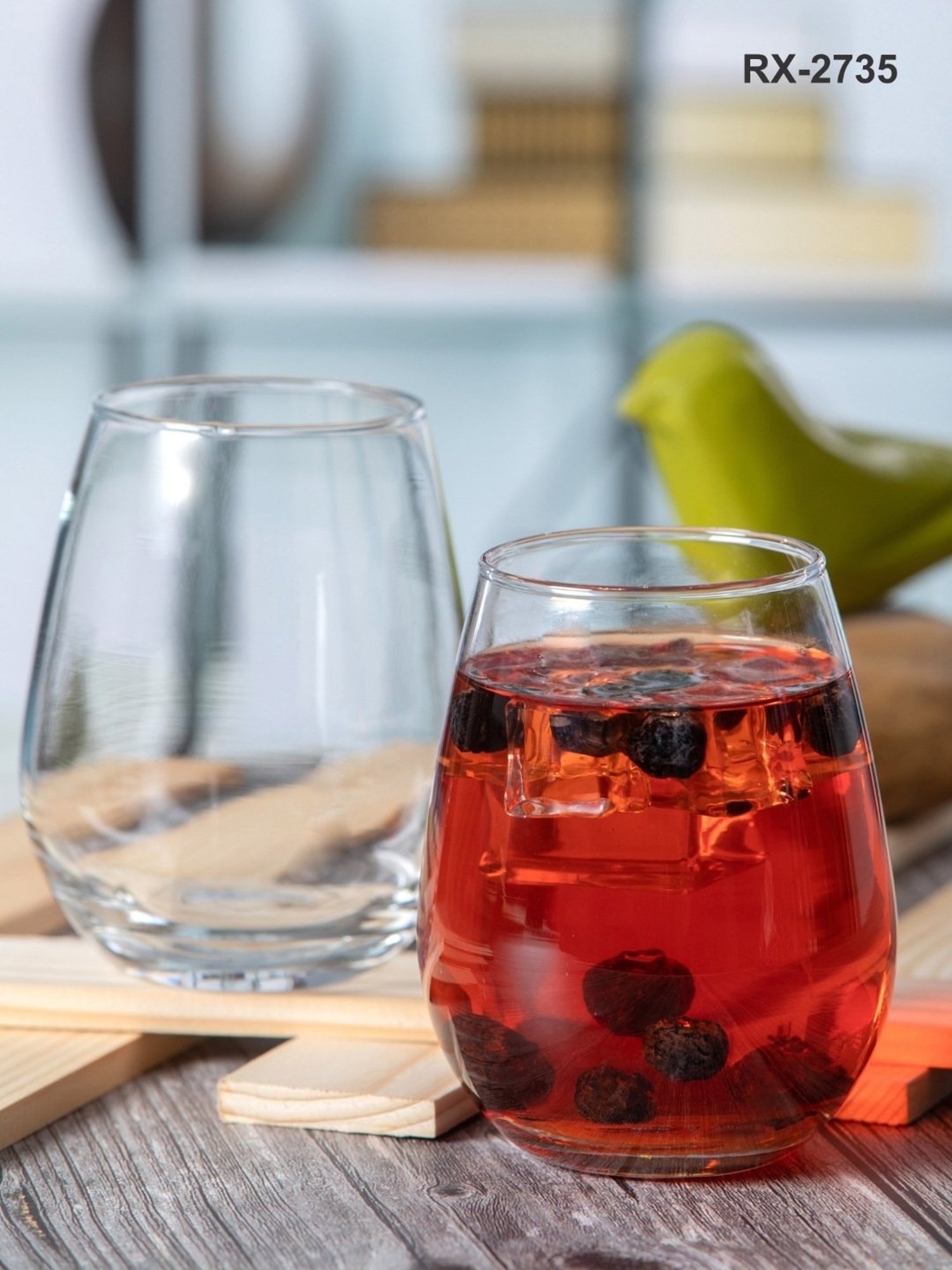 ROXX Transparent Glass Tumbler - Set of 6 (350ml)