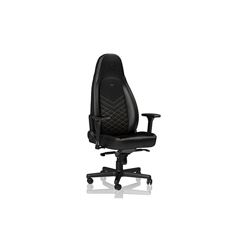 ICON Gaming Chair - Office Chair - Desk Chair - PU Faux Leather - Black/Gold