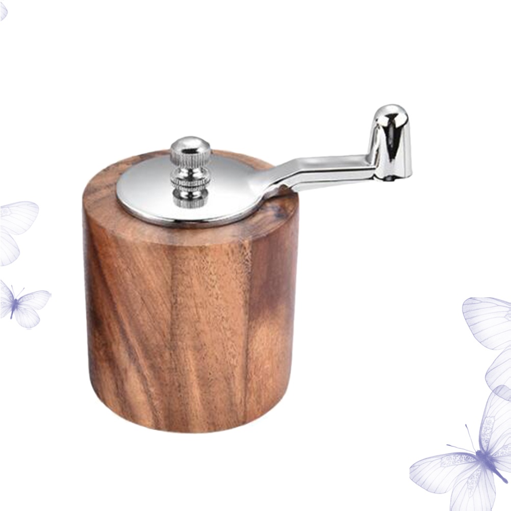 Wooden Pepper Spice Mill Grinder and Salt Shaker Manual Pepper Grinder Kitchen Grinder Tool Spice Jar Seasoning Bottle (Grinder)