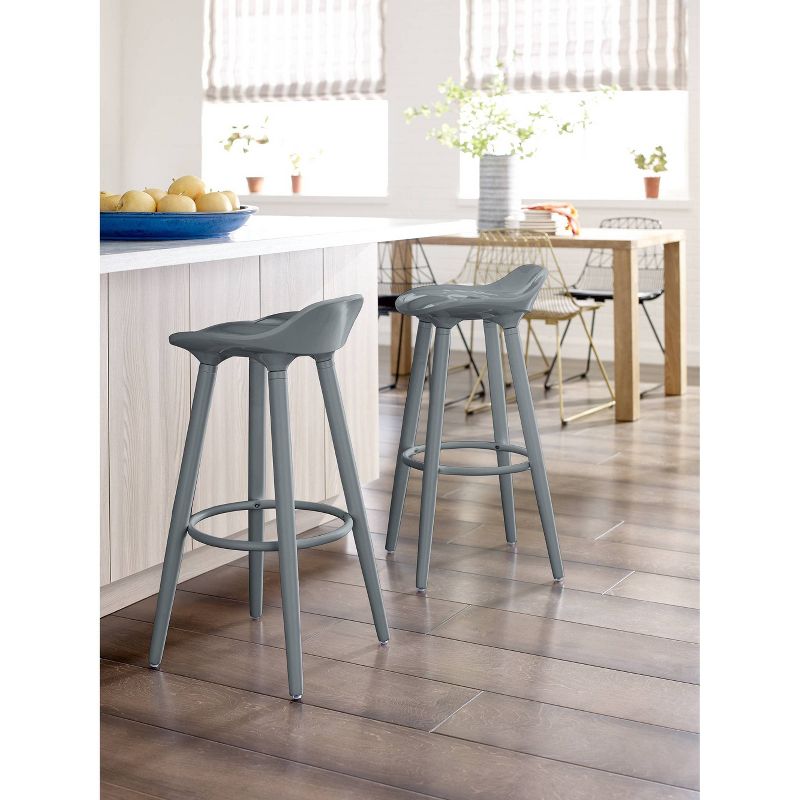 Caroline Barstool Gray - ELLE DECOR