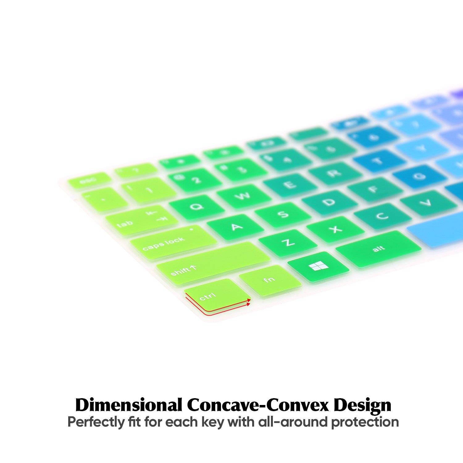 Keyboard Cover Compatible 2019 2018 HP Pavilion x360 14" Laptop 14t 14-CD 14M-BA 14M-CD 14-BF 14-BW 14-cm 14-CF Series/HP Envy Laptop 13t /HP Envy x360 Laptop 13z -Rainbow