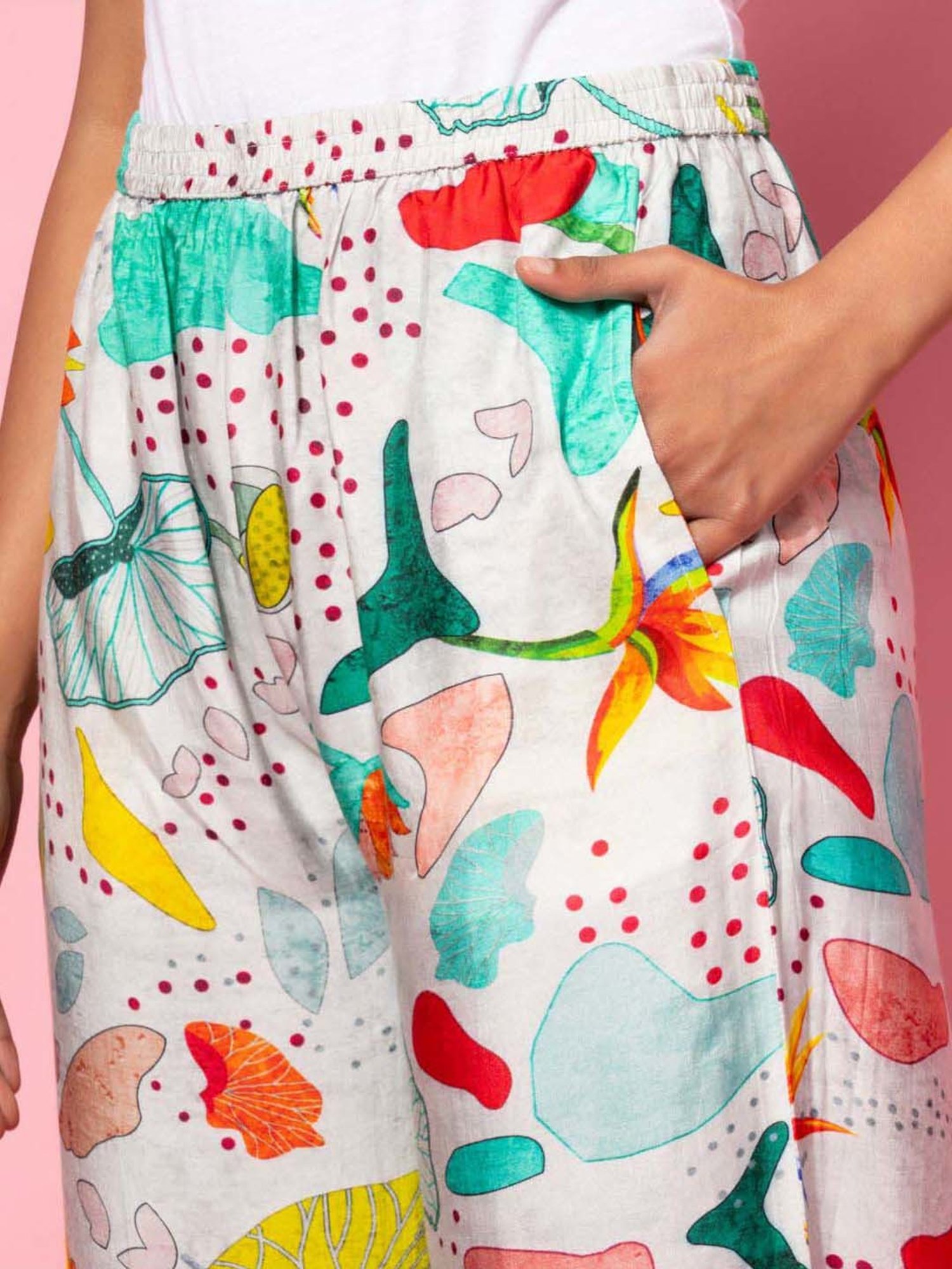 Libas Grey Printed Silk Blend Co-Ords