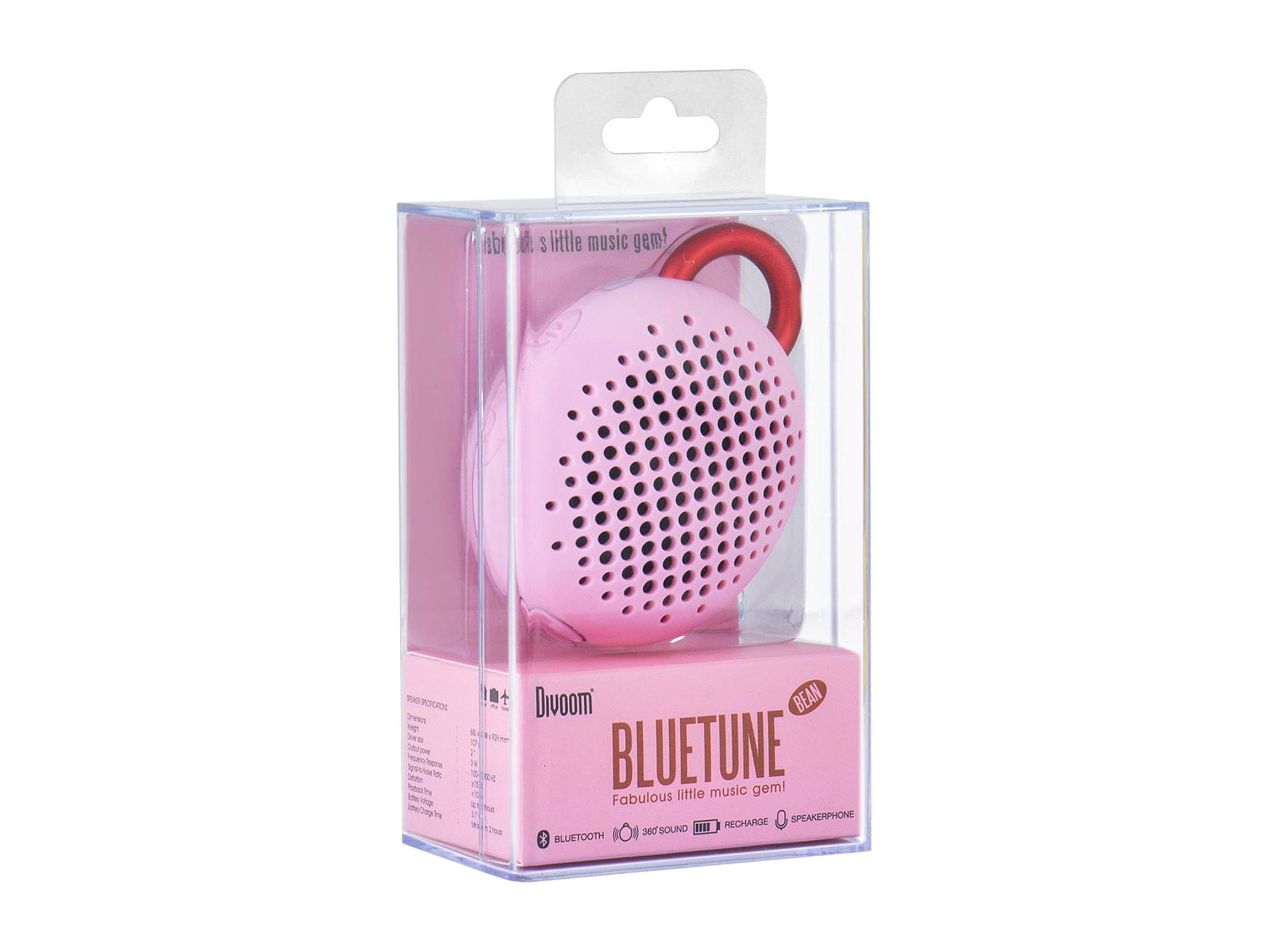 Divoom Bluetune-bean Bluetooth Speaker for Smartphones, Pink , Bluetune-bean Pink