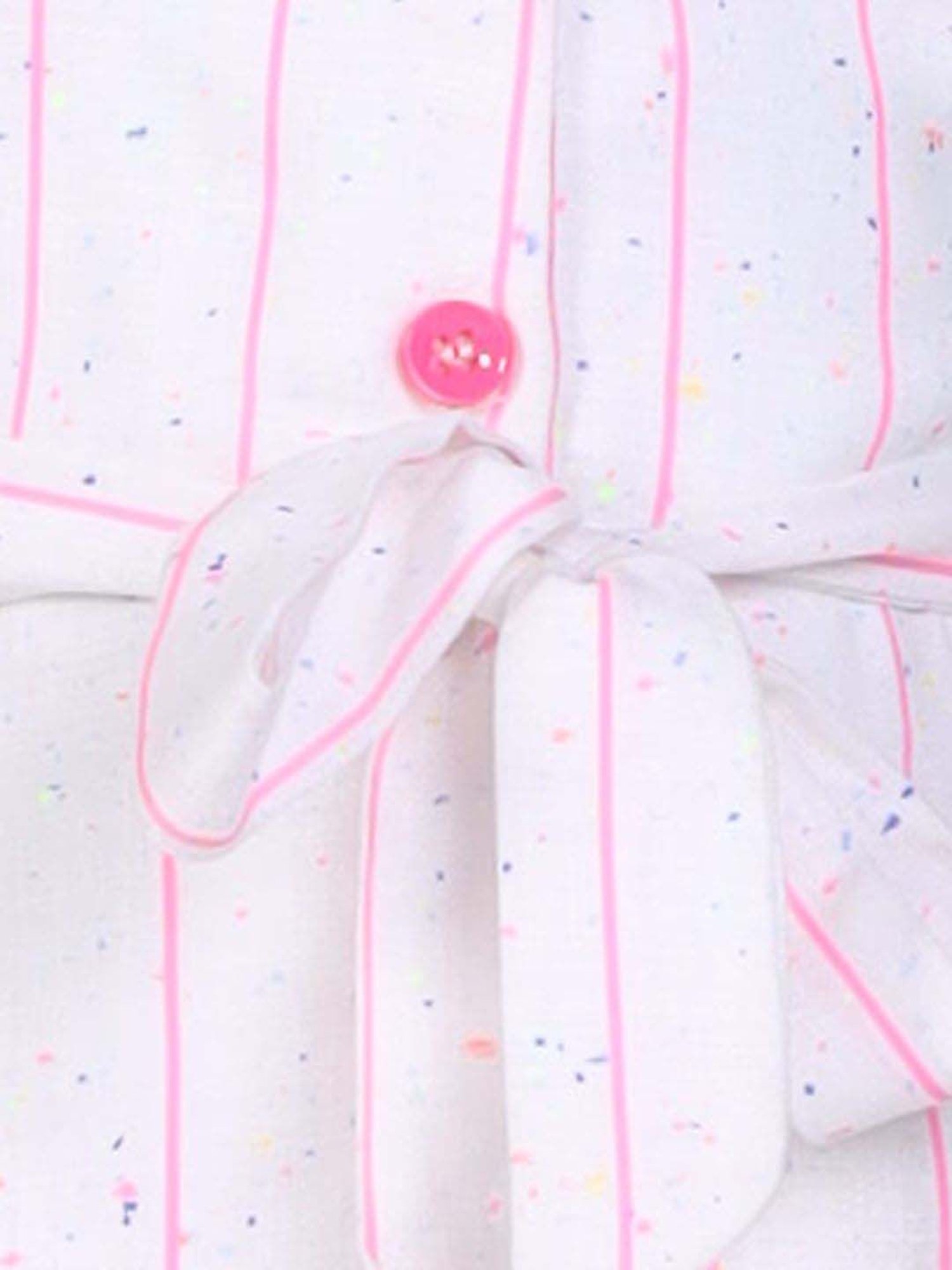 Peppermint Girls Pink Cotton Striped Dress