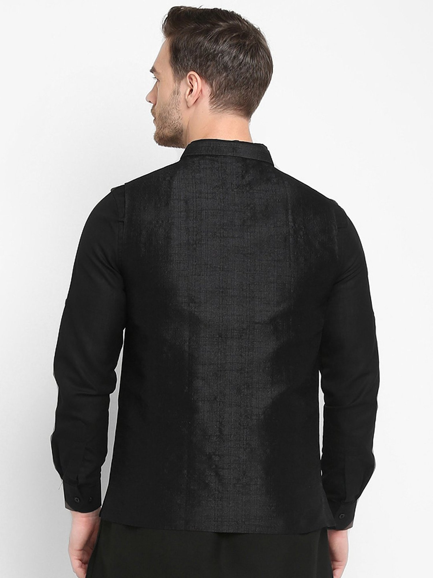 Hangup Plus Black Regular Fit Nehru Jacket
