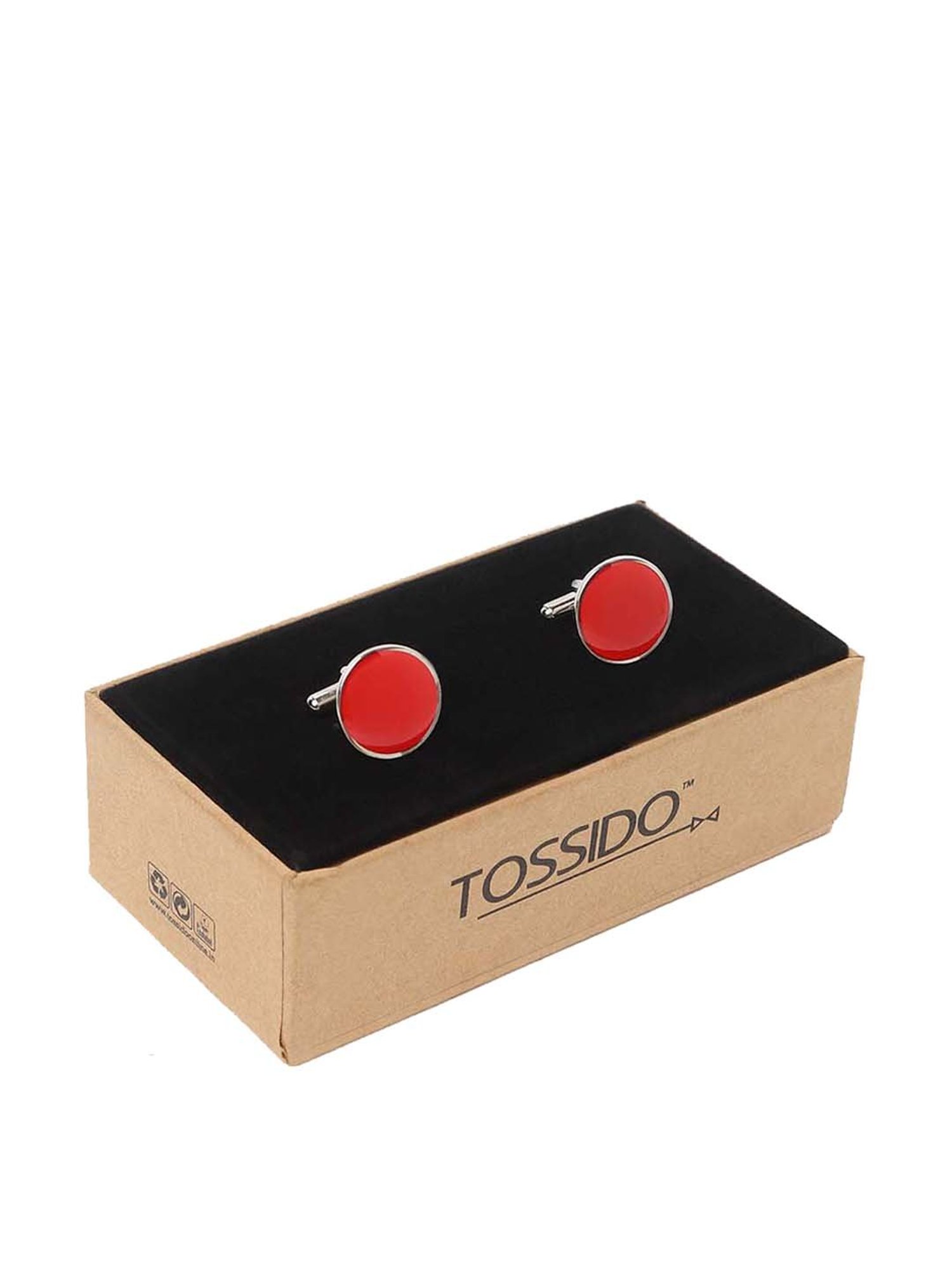 Tossido Red Solid Cufflinks