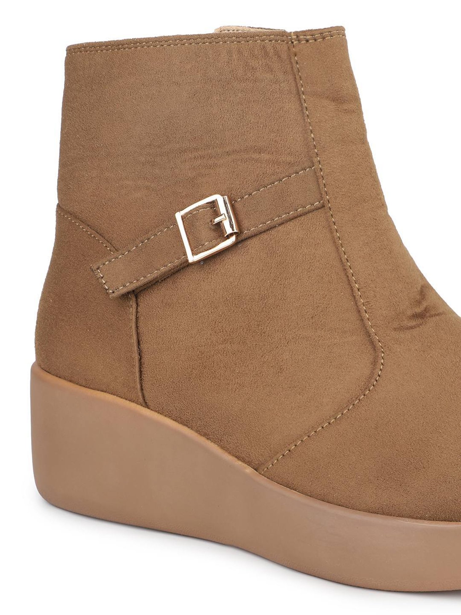 Inc.5 Women's Tan Wedge Booties
