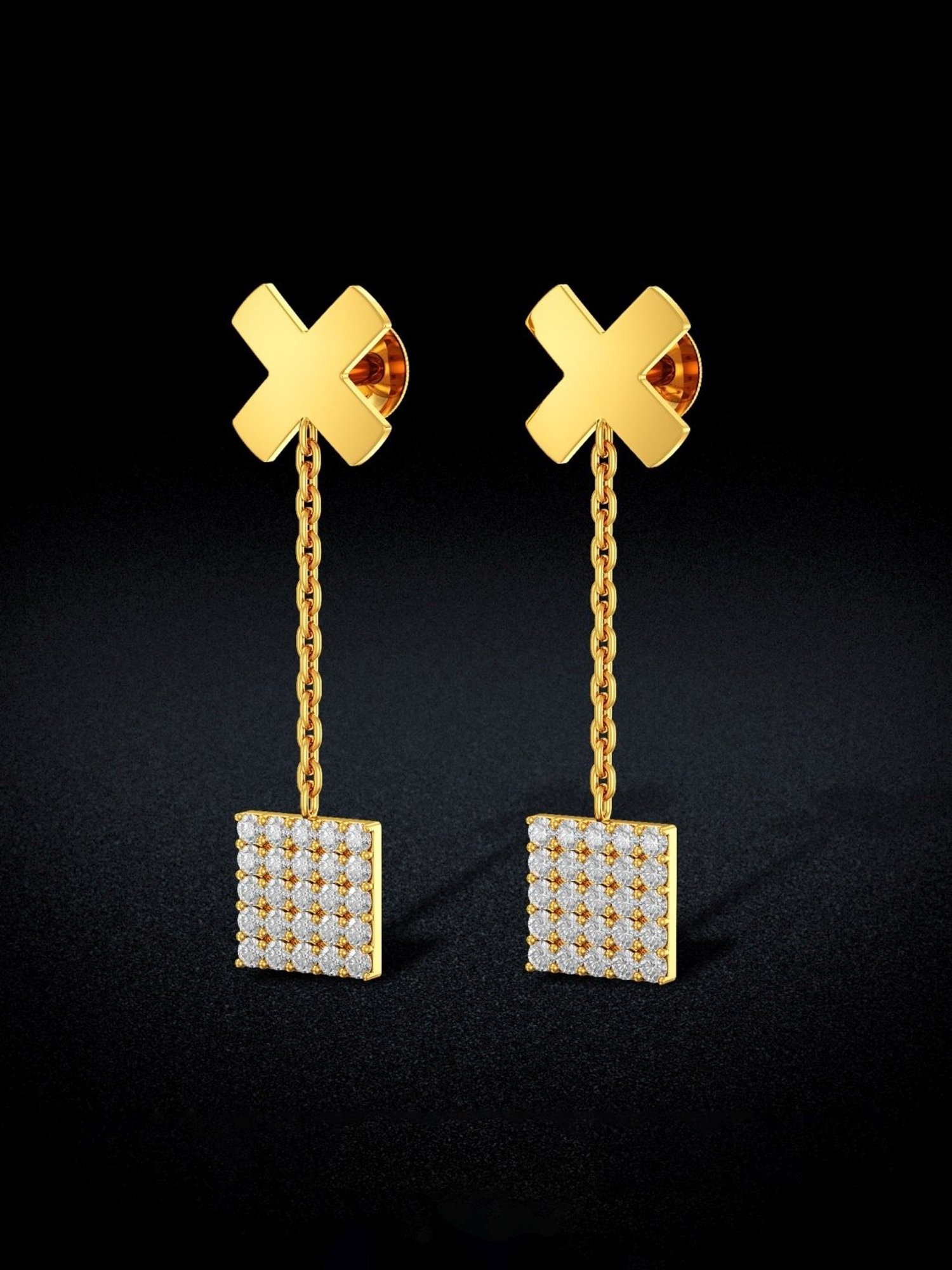 Joyalukkas 22k Gold Aglitter Drop Earrings for Women