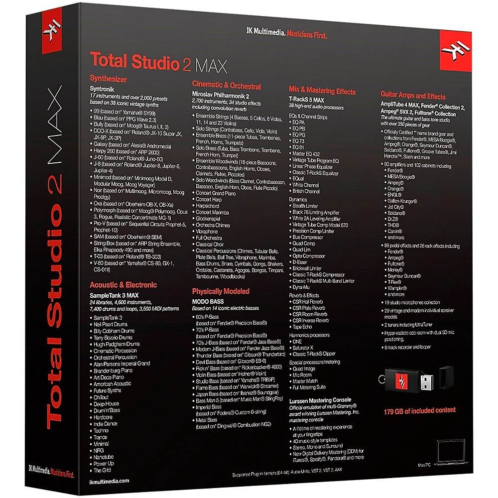 IK Multimedia Total Studio 2 MAX Virtual Instruments and Effects