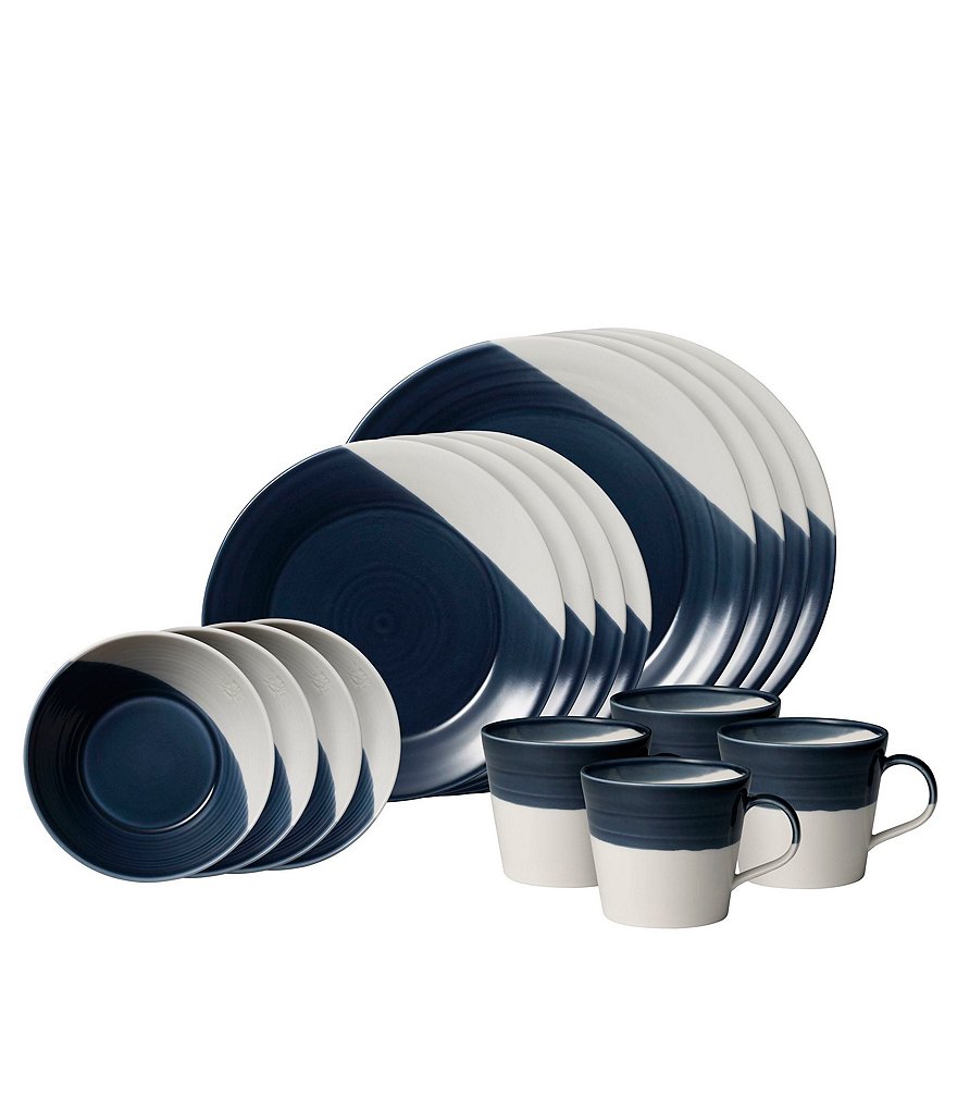 Royal Doulton Bowls of Plenty Dark Blue 16-Piece Dinnerware Set