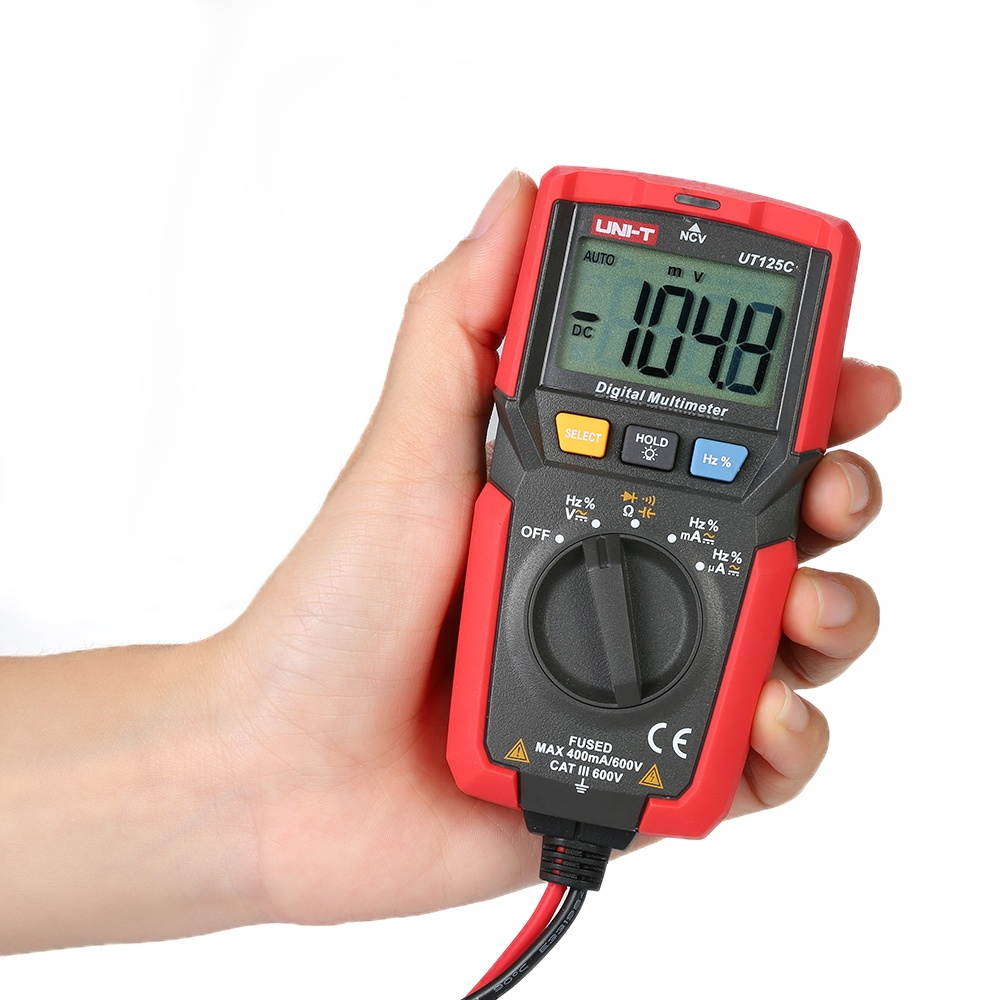 UNI-T UT125C Mini LCD Digital Multimeter DC/AC Voltage Current Meter NCV Capacitance Resistance Diode Tester Voltmeter Ammeter