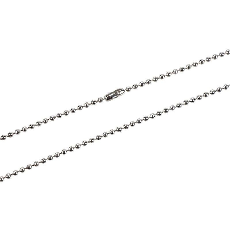 Genie Crafts 75 Pack Silver Ball Chain Necklace with Connector for Jewelry Making, 24" x 0.9"