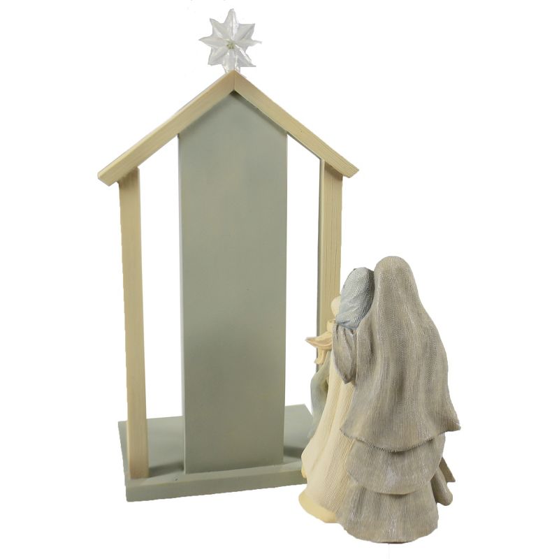 Foundations 8.5" Nativty With Creche Set Of 2 Holy Family Christmas  -  Decorative Figurines