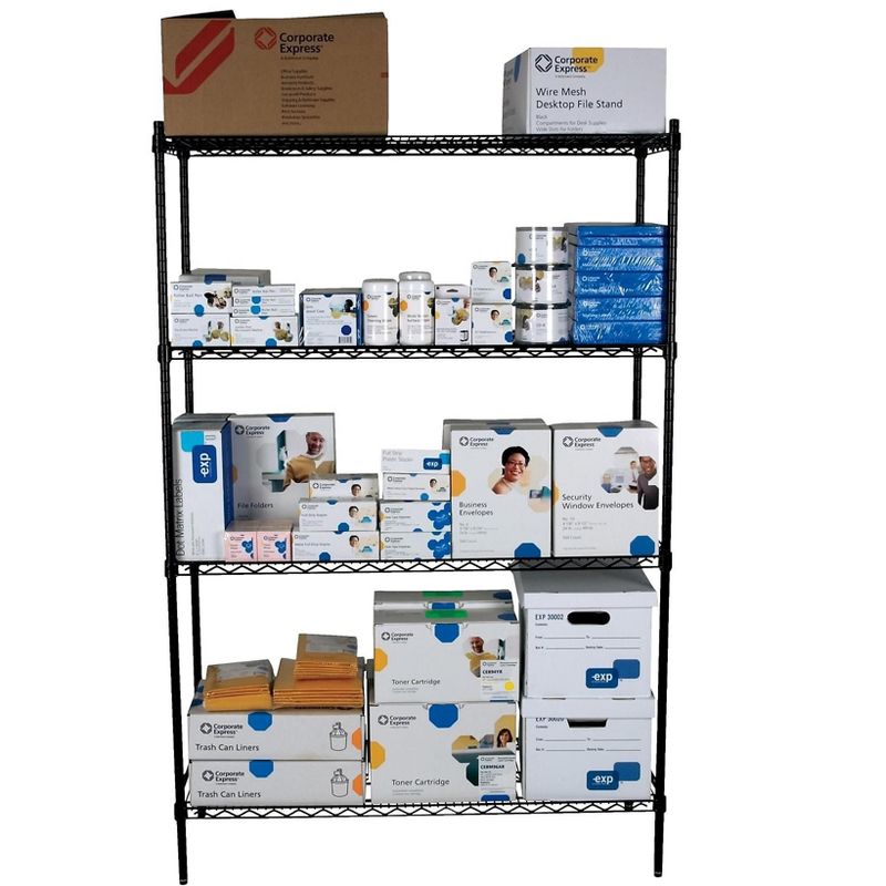 Staples 4-Shelf Wire Shelving Storage Unit (72" x 48" x 18") 810837