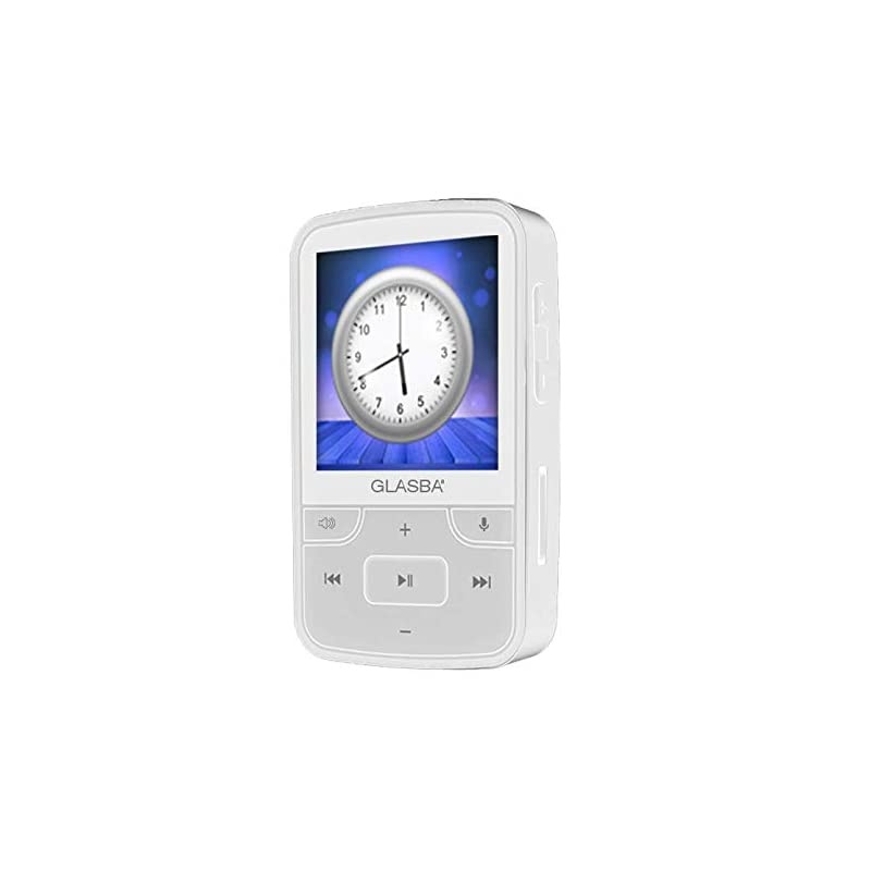 GLASBA 8 MP3 Player with Bluetooth 8GB, MP3 Players Supports up to 128GB, whitout FM Radio, NO Video, Voice Recorder, VIBARATION Alarm Clock System