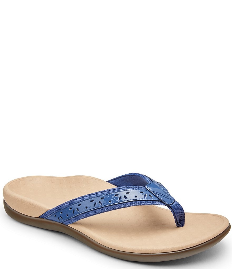 Vionic Casandra Perforated Leather Thong Sandals
