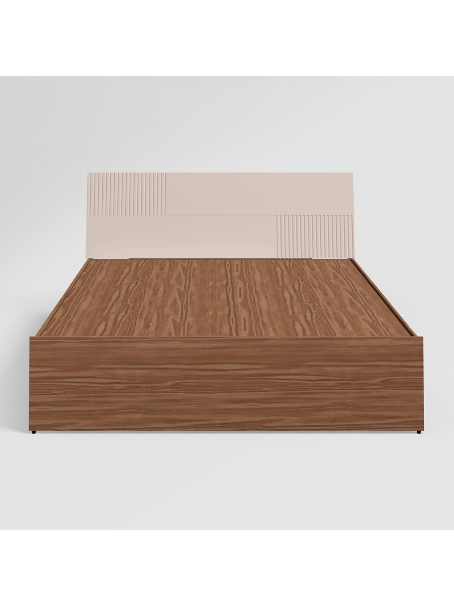 Godrej Interio Flutes Morf Cream Engineered Wood King Size Bed without Storage