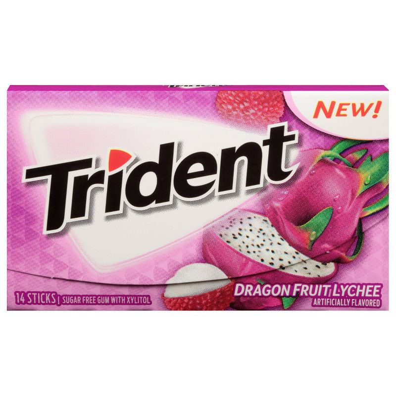 Trident Dragon Fruit Lychee Sugar Free Gum - 14ct