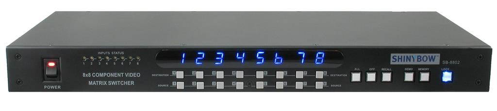 Shinybow SB-8802LCM 8x8 Component Video (w/o audio) Video Matrix Switcher