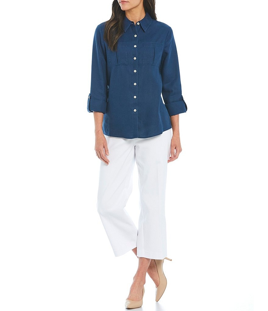 Investments Petites Hannah Gold Label Non-Iron Hemp Relaxed Shirt