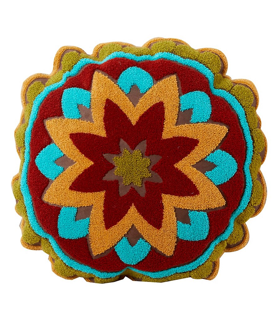 HiEnd Accents Tammy Crewel Embroidered Round Pillow
