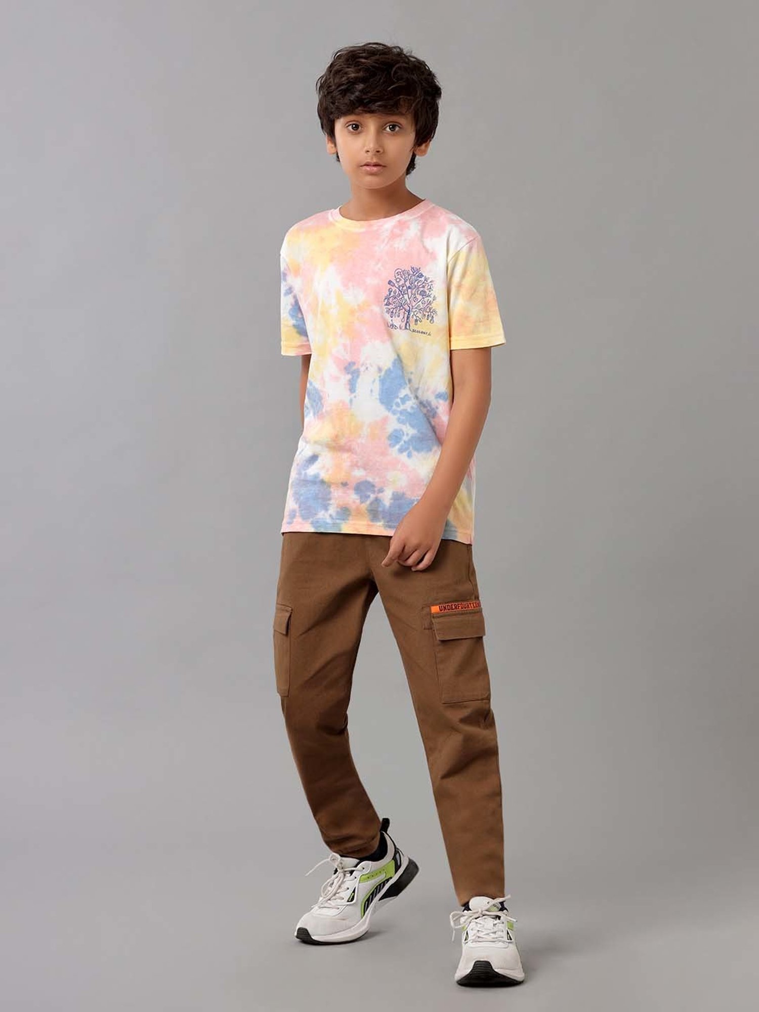 Under Fourteen Only Kids Multicolor Cotton Printed T-Shirt