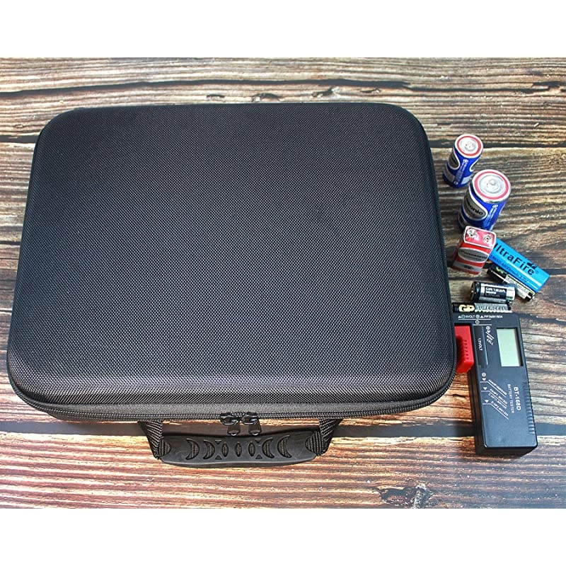Battery Organizer Storage Case with Digital Battery Tester Checker, 200+ C D 9V AA AAA AAAA Batteries Organization Box Container(No Battery)