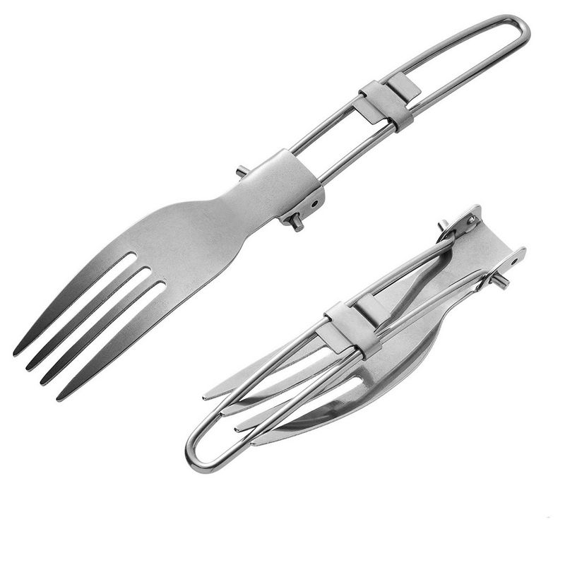 3-Piece Juvale Camping Utensils Set, Stainless Steel Travel Cutlery, Foldable Flatware Tableware with Storage Bags, Includes Fork, Knife & Spoon