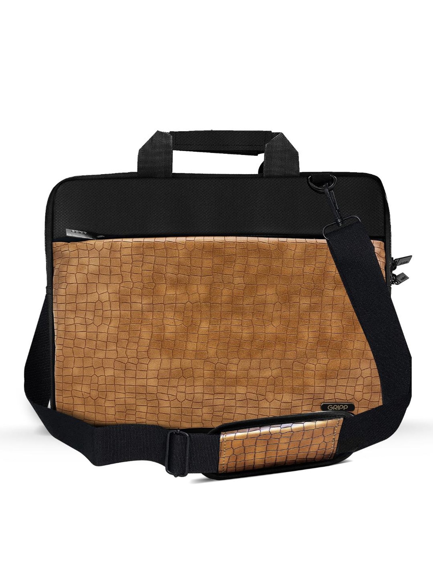 Gripp Croc Compact Fleet Executive Business Laptop & Tablet Bag For Macbook 13.3 & 14 (Camel)