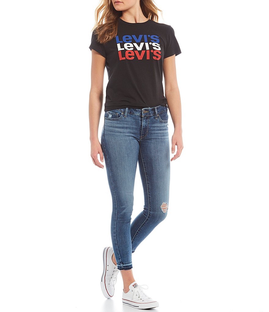 Levi's&reg; 711 Destructed Ankle Skinny Jeans