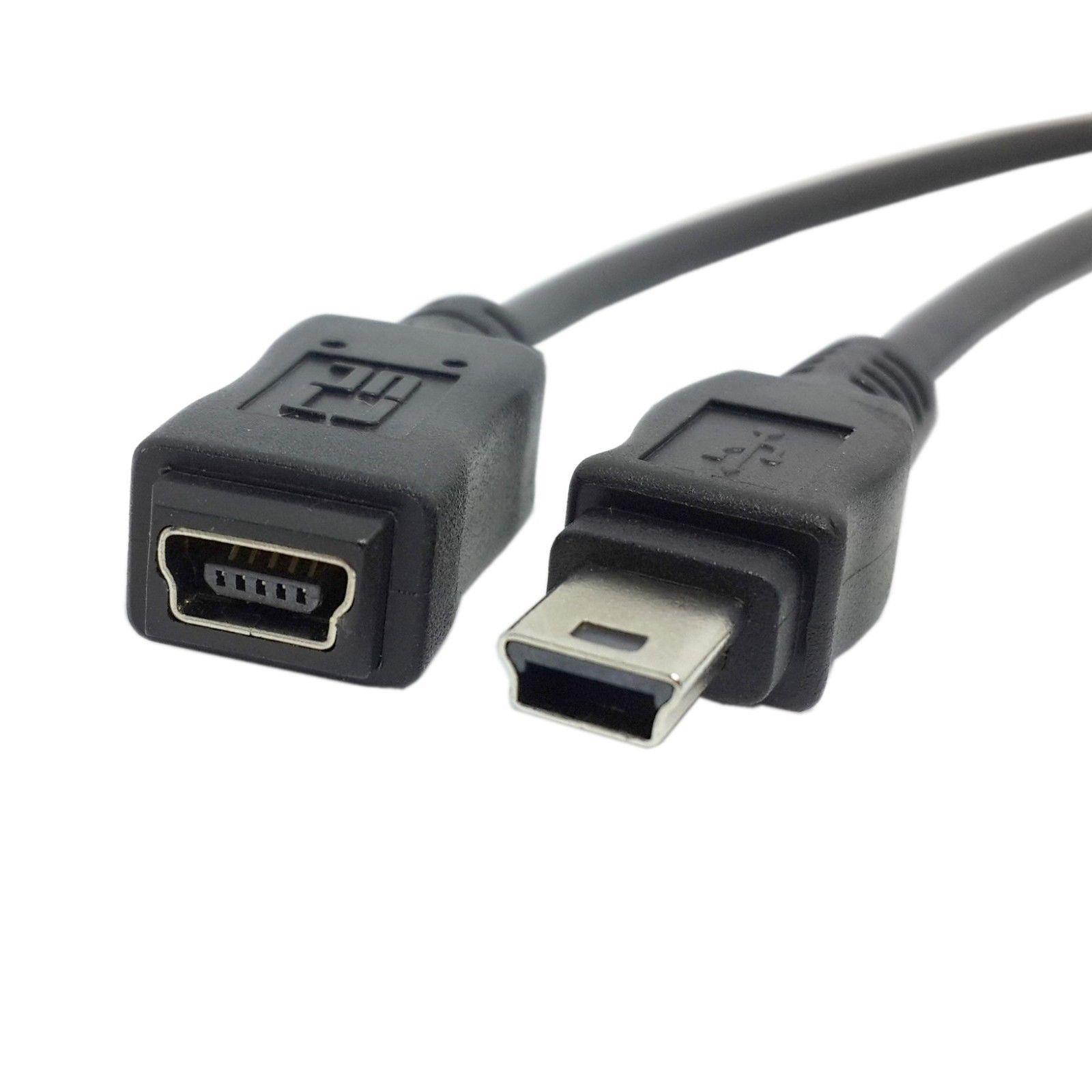 2pcs USB 2.0 Hi speed Mini USB 5Pin Male to Female extension adapter cable 1.5m