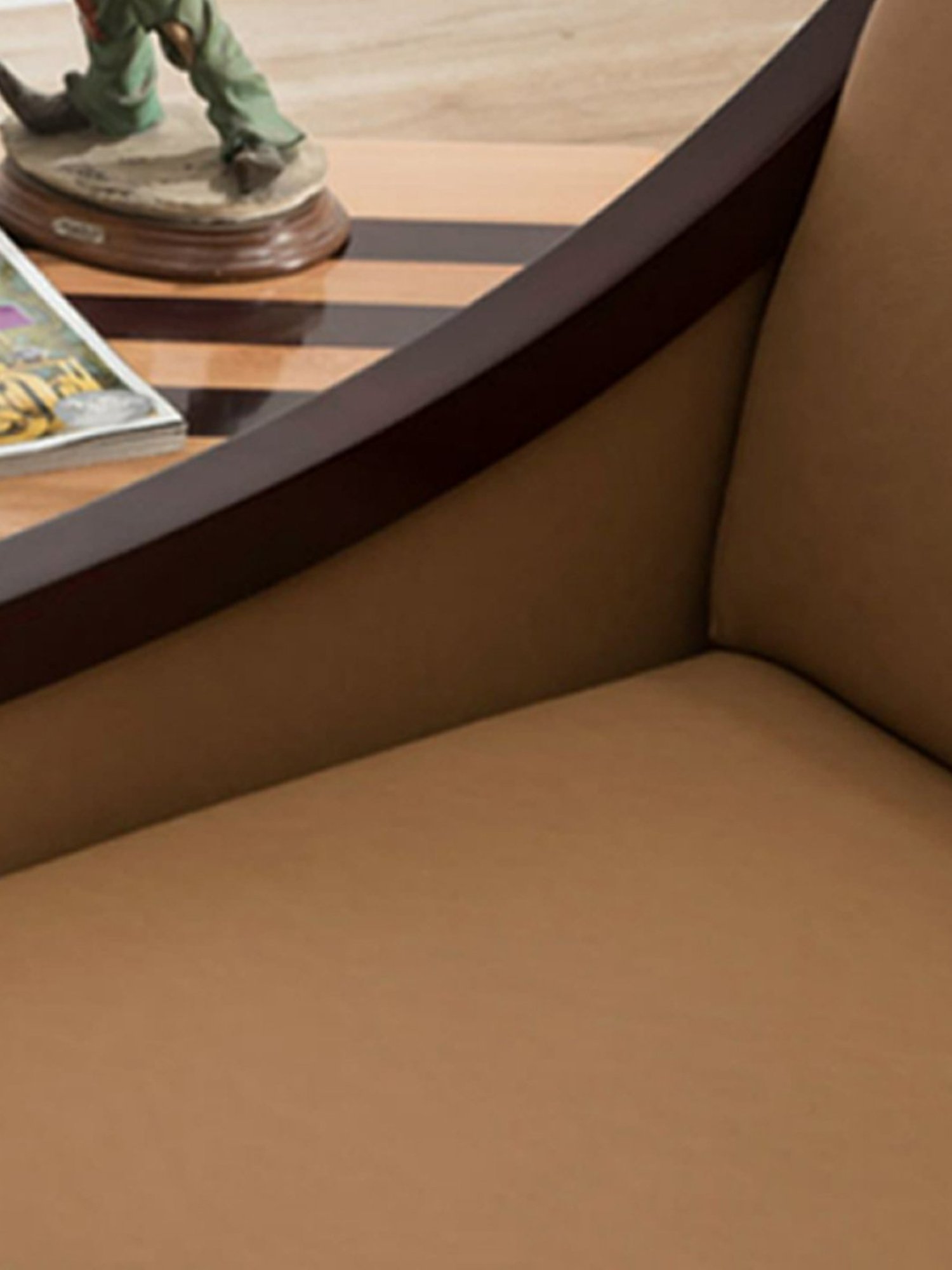 Durian Jesse Camel Brown Premium Leatherette 1 Seater Sofa