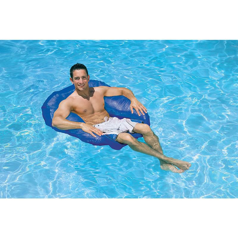 Swim Central 52" Sun Drifter Bean-Bag Style Floating 1-Person Swimming Pool Lounge - Blue