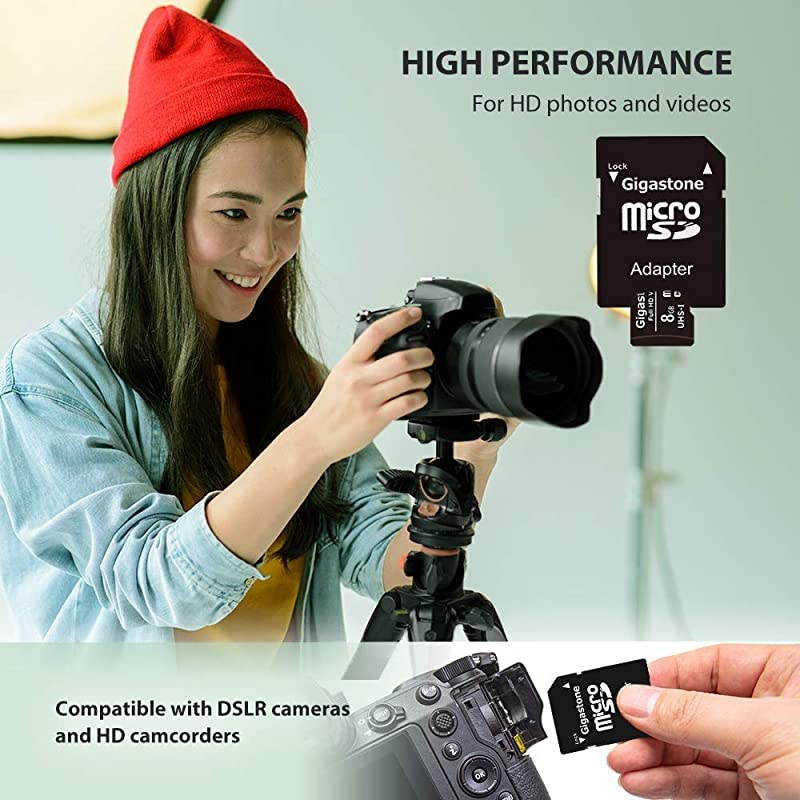 8GB 5Pack Micro SD Card Full HD Video Surveillance Security Cam Action Camera Drone 80MBs Micro SDHC UHSI U1 C10 Class 10