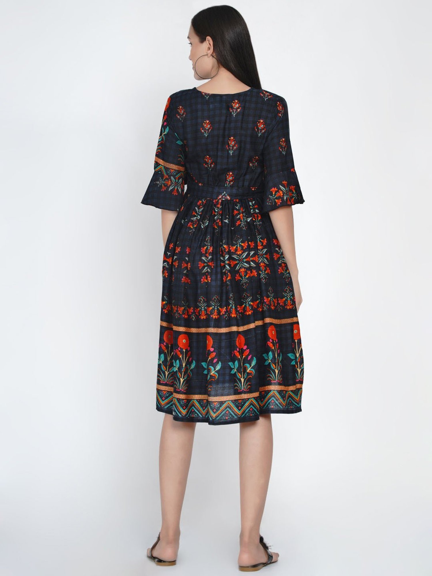 Mine4Nine Multicolor Floral Print Maternity Dress