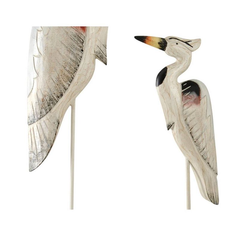 Decorative Accent Bird Set of 2 - White / Brown