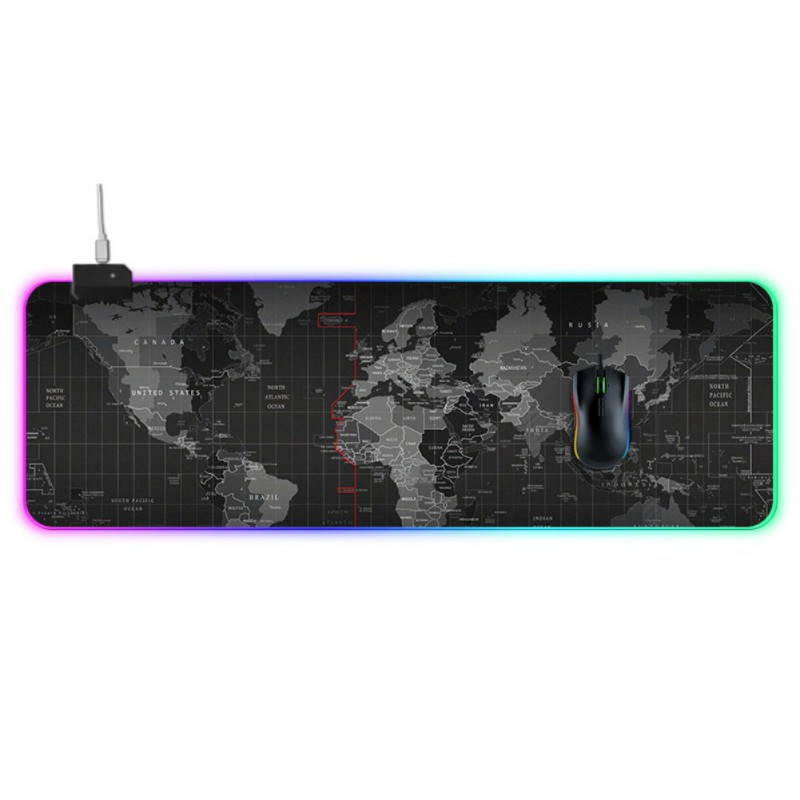 Efinny LED Backlight Gaming Mouse Pad RGB Colorful Computer Mat Large PC Keyboard Mousepad 300*900*4mm