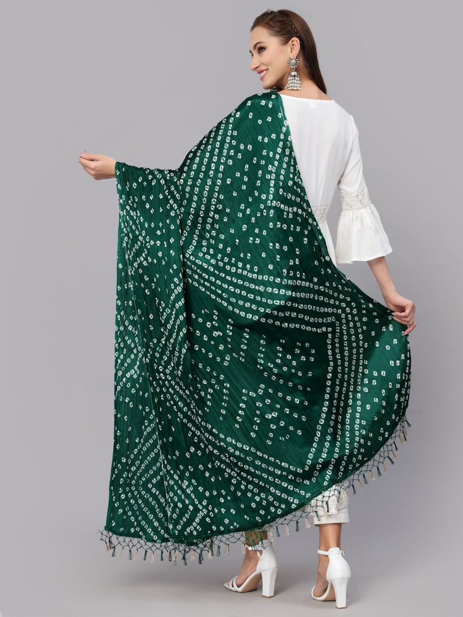 Stylum Green Printed Dupatta