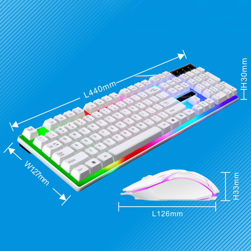 Brightup Wired Gaming Keyboard and Mouse Combo, Led Rainbow Backlit Keyboard Quiet Metal Keyboard & Gaming Mouse for PS5/PS4/Xbox/Pc Gamer/Computer/Laptop