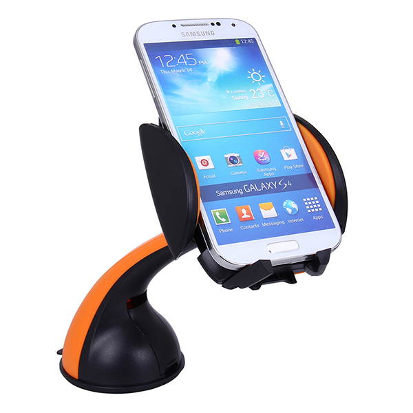 LENTION Car Mount Phone Holder with Windshield for iPhone, iPod, Smart Phone, PSP, GPS - Black