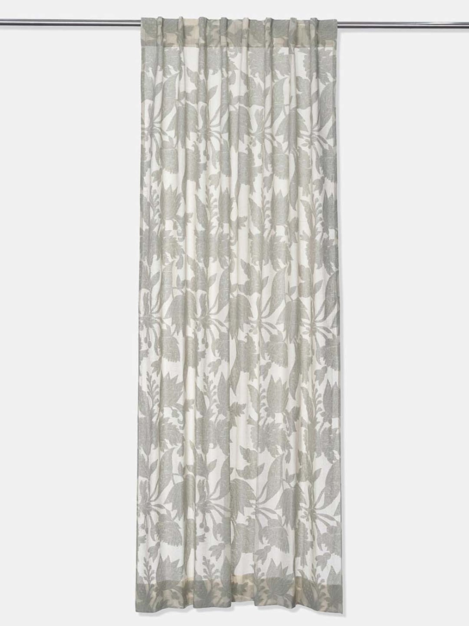 Fabindia Ameera Grey Cotton Cutwork Curtains