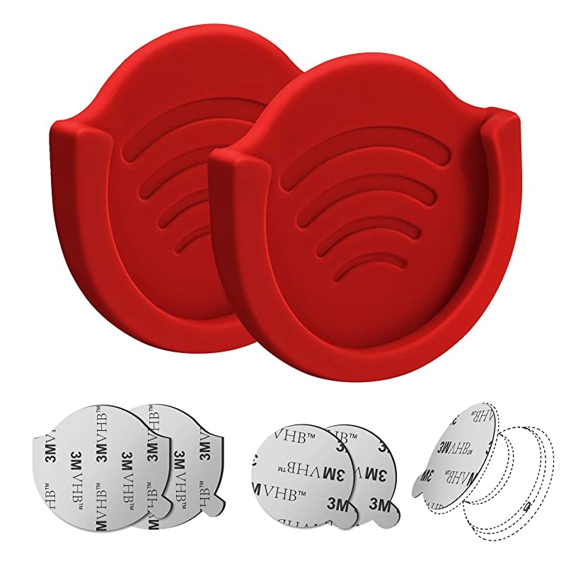 Grip Mount for Socket User 2 Pack Silicon Car Phone Holder for Phone Collapsible GripStand with 3M Sticker Pads Replacement for Dashboard Office Home Desk Kitchen Wall and More Red