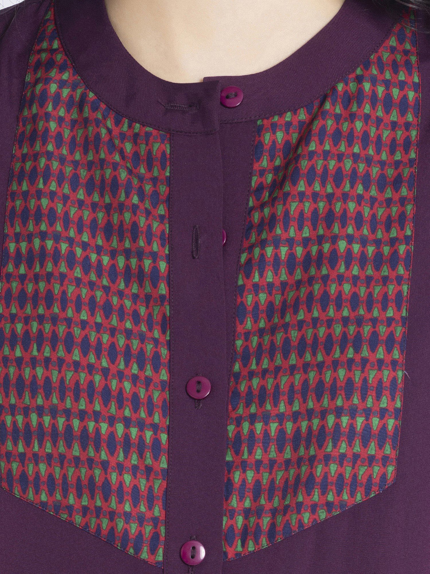 SHAYE Purple Printed Top