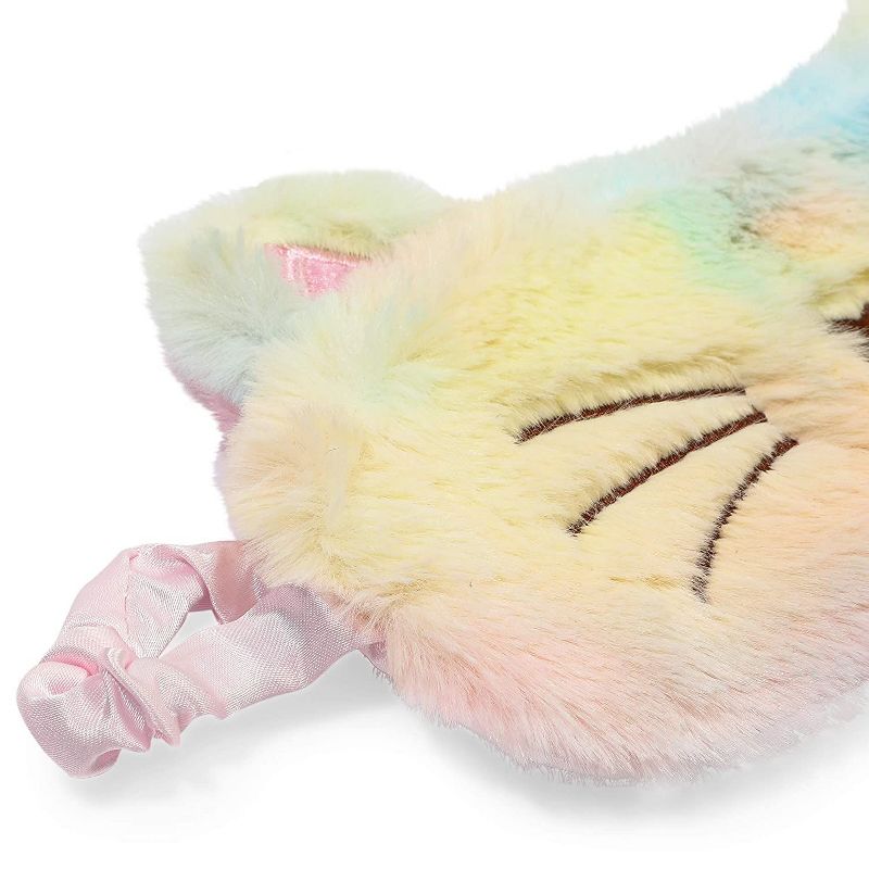 Glamlily 2-Pack Animal Cute Cat Bunny Sleeping Eye Mask Cover Satin Travel Sleep Eye Cover Girl Kid