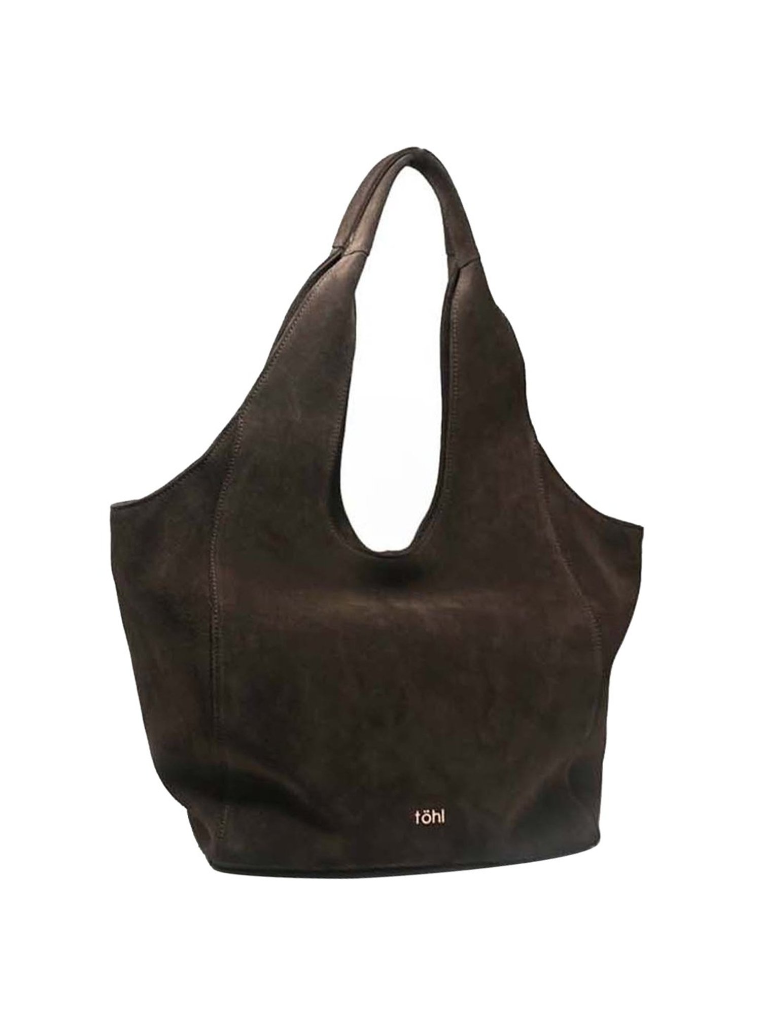 Tohl Brown Solid Large Hobo Handbag